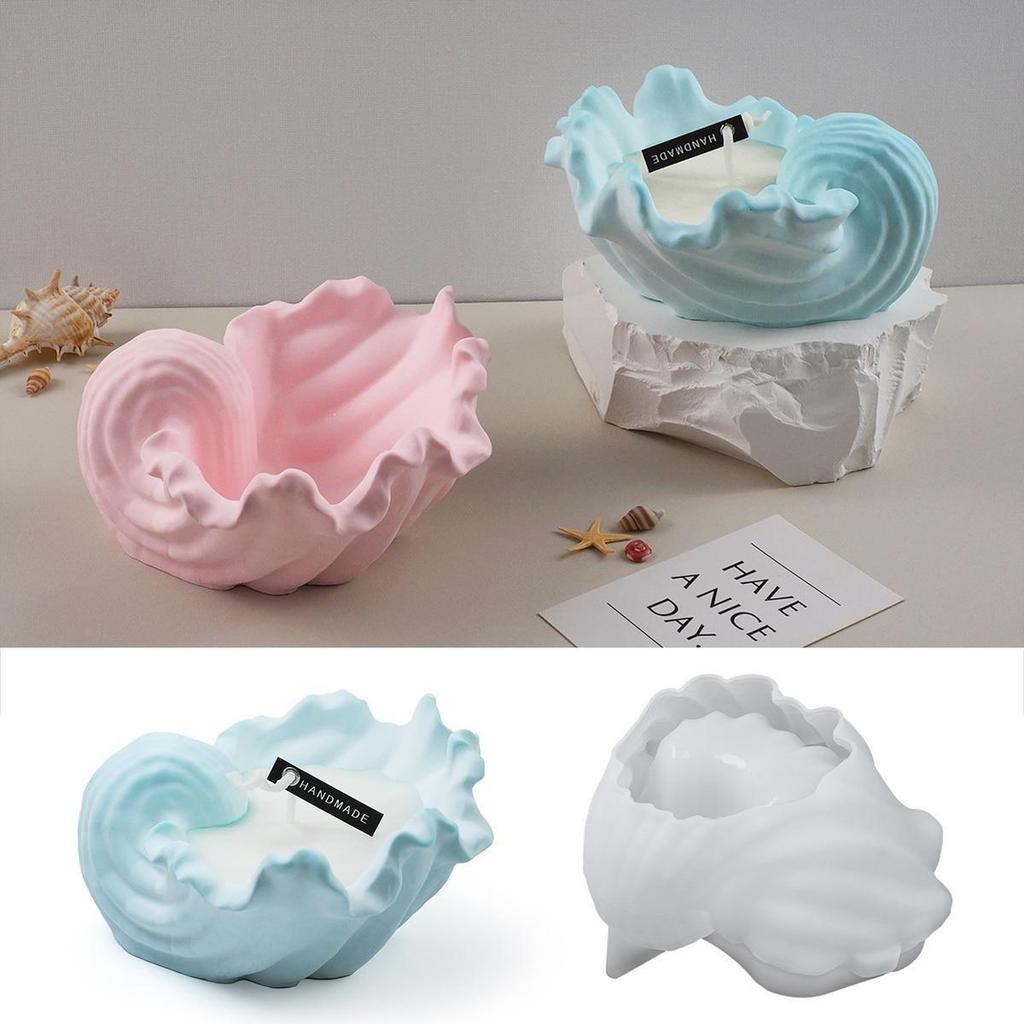 Ocean-style Conch Candle Jar Silicone Molds DIY Handmade Scented Wax Jewelry Storage Box Making Mold Mould Home Decor Crafts