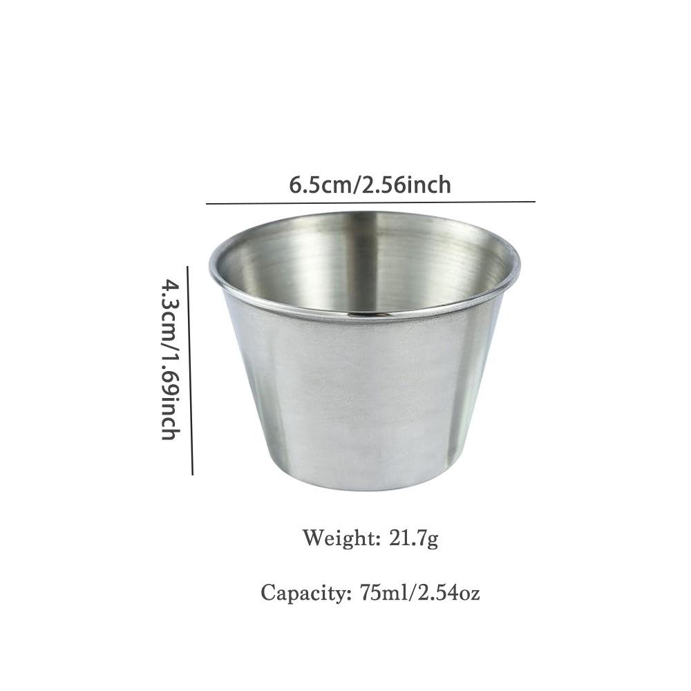 Stainless Steel 304 Sauce Cup: Deepened Ketchup, Salad Dressing, and Steak Seasoning Holder for Western Dishes.