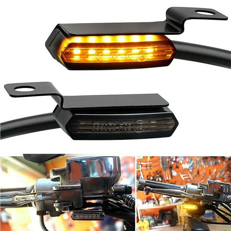 2Pcs Motorcycle LED E Mark Turn Signal Light Amber Flowing Indicator Lamp 12V Universal for Harley Sportster