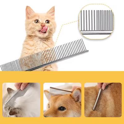 Pet Stainless Steel Comb For Long-Haired Cats Dogs Dematting Knot Remover Grooming Tool Anti-Tangle Cat Dog Beauty Comb