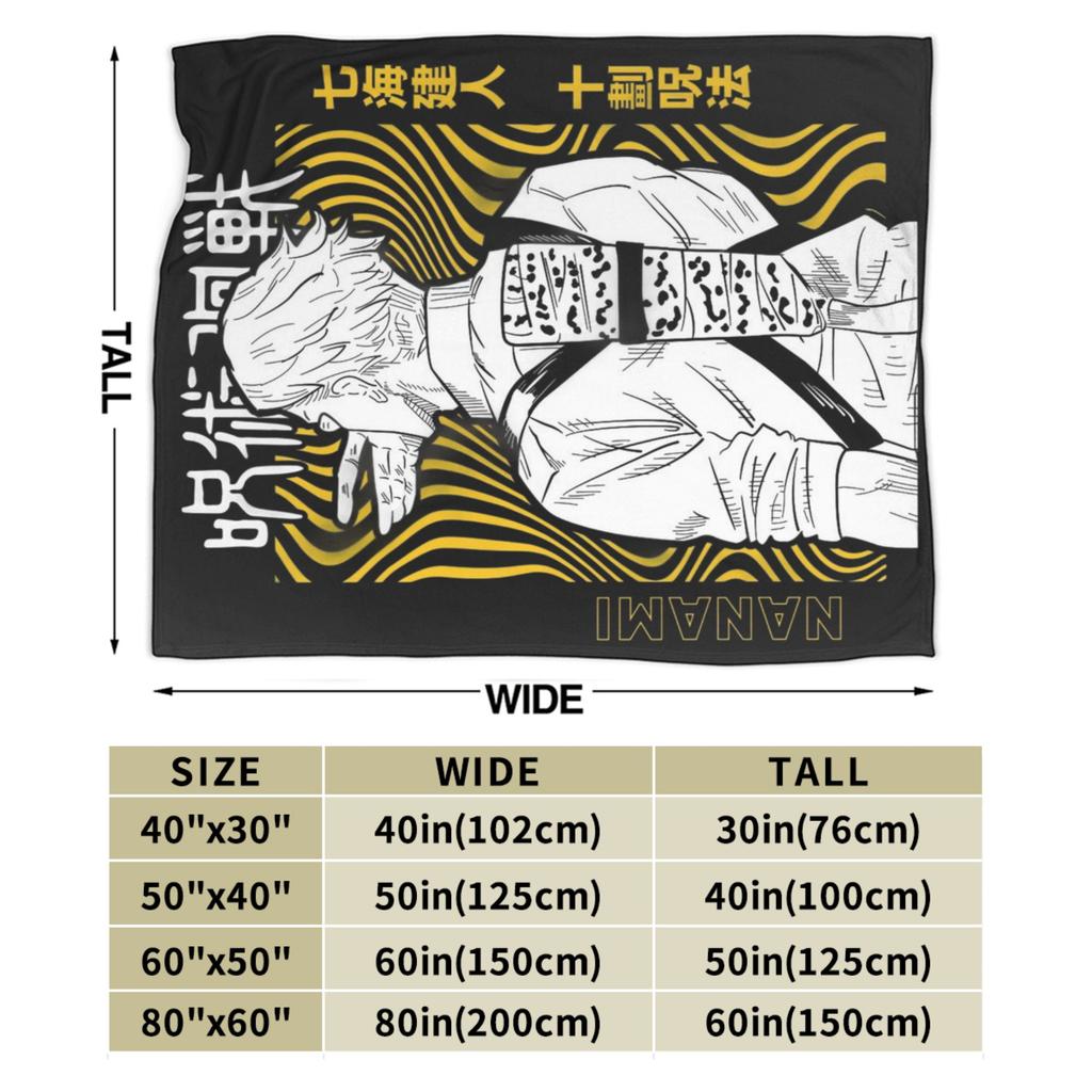 Jujutsu Kaisen Flannel Blankets Kento Nanami Funny Throw Blankets for Home Quilt,