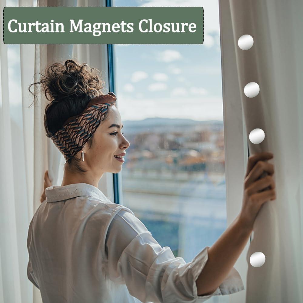 9 Sets Curtain Magnets Closure Double Sided Magnetic Curtain Clips for Prevent Light Leaking Keep Curtain Closed for Home Office
