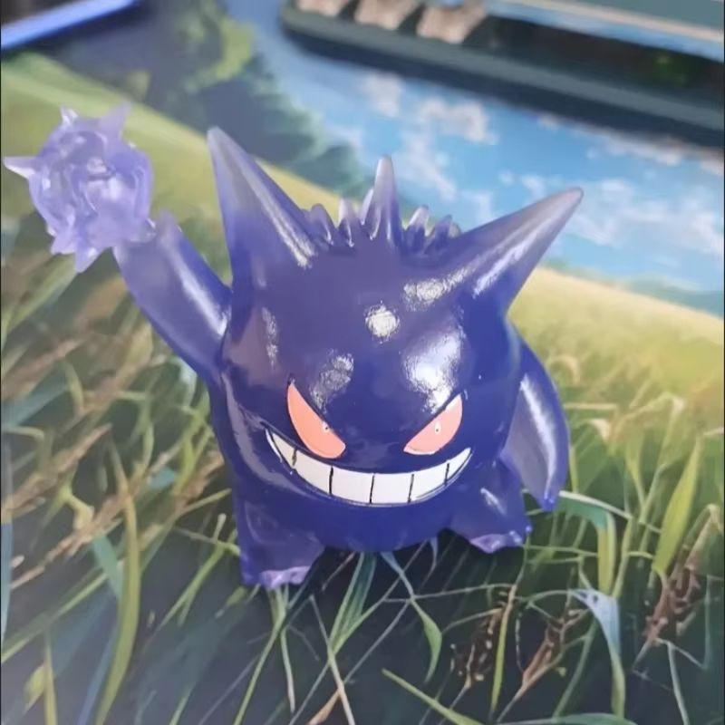 Anime Pokemon Gengar Collectible Figure Model Half Transparent Purple Black Creative Statue Car Desktop Computer Case Decor Gift
