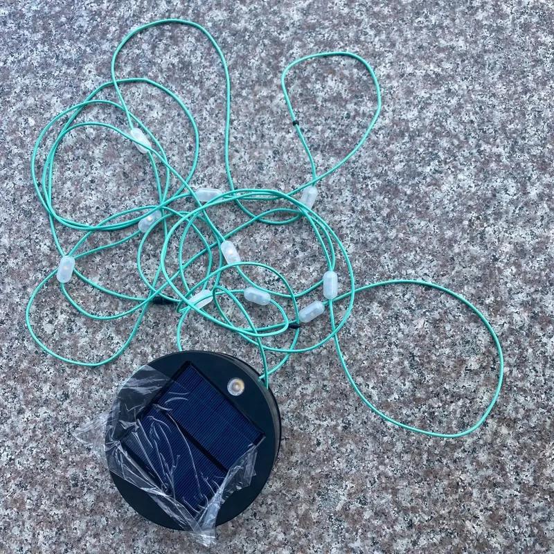 18ft Solar Camping String Lights 20LEDs Rechargeable Light Waterproof with Multiple Light Modes Power Bank Function for Decor
