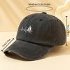 Sailing Print Unisex Washed Baseball Cap Outdoor Vacation Camping Casual Hip Hop Peaked Cap Cycling Cap