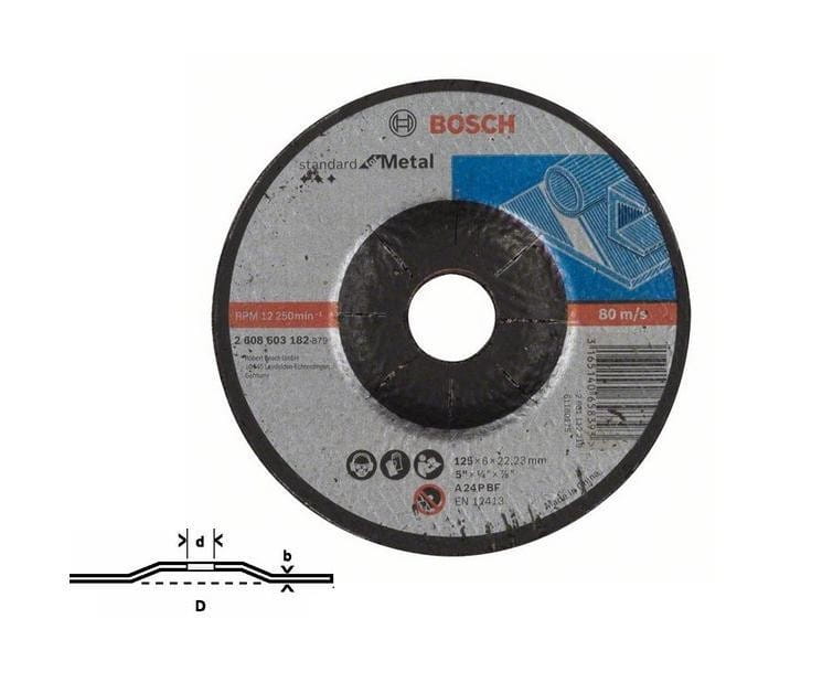 Bosch Tarcza Szlif.metal 125Mm X 6,0Mm X 22,2Mm Standard For Metal