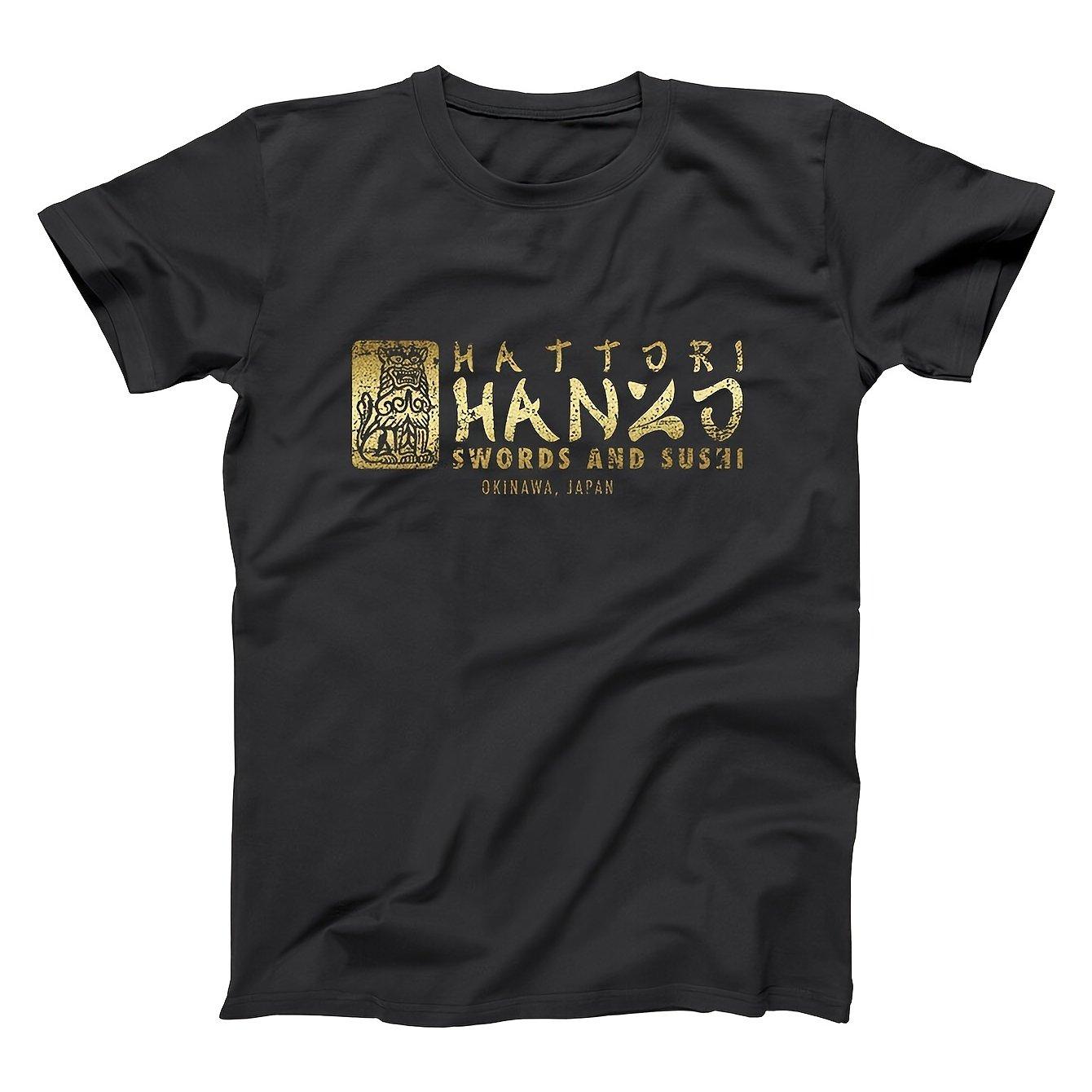 MenS Hattori Hanzo Masashige Kung Fu Kill Bill Graphic TShirt Japanese Samurai Design with Hattori Hanzo Masashige Swords S