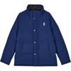 Diamond Series Logo Pattern Outdoor Casual Sports Zipper Stand Collar Warm Down Jacket Men Jacket Medieval-Blue L423M176-007D