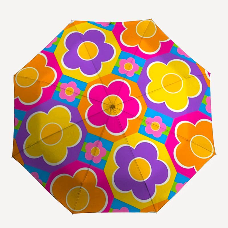 

1pc Flower Pattern Umbrella - Portable Home Essential, Durable Iron Frame with Rod Structure, Fashion Lovers yy250910071