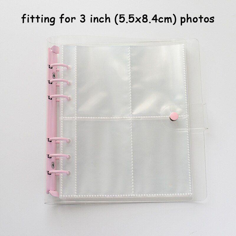 Color Transparent Clip Sparkling 6hole Loose Leaf Album Children Gifts Birthday