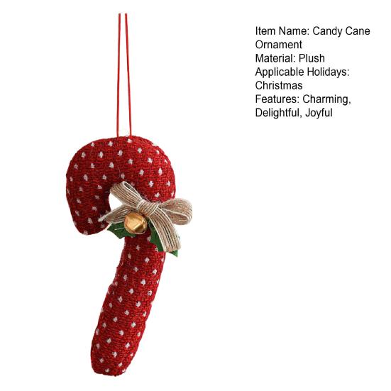 Candy Cane Christmas Ornament Plush Soft Candy Cane Christmas Tree Stuffed Decoration for Holiday Party Decor