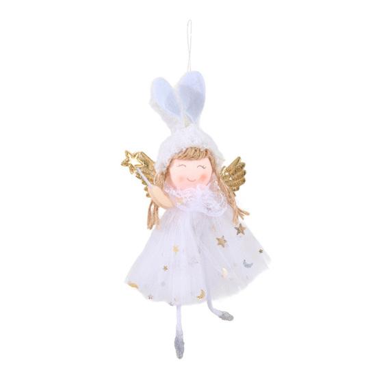 Yousheng Christmas Pendant Rabbit Angel Doll Wearing Mesh Yarn Dress Decorative Ornament Christmas Celebration Decor