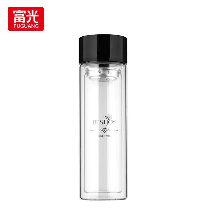 Fuguang BEST06-1086 Double Wall Borosilicate Glass Water Bottle with Infuser