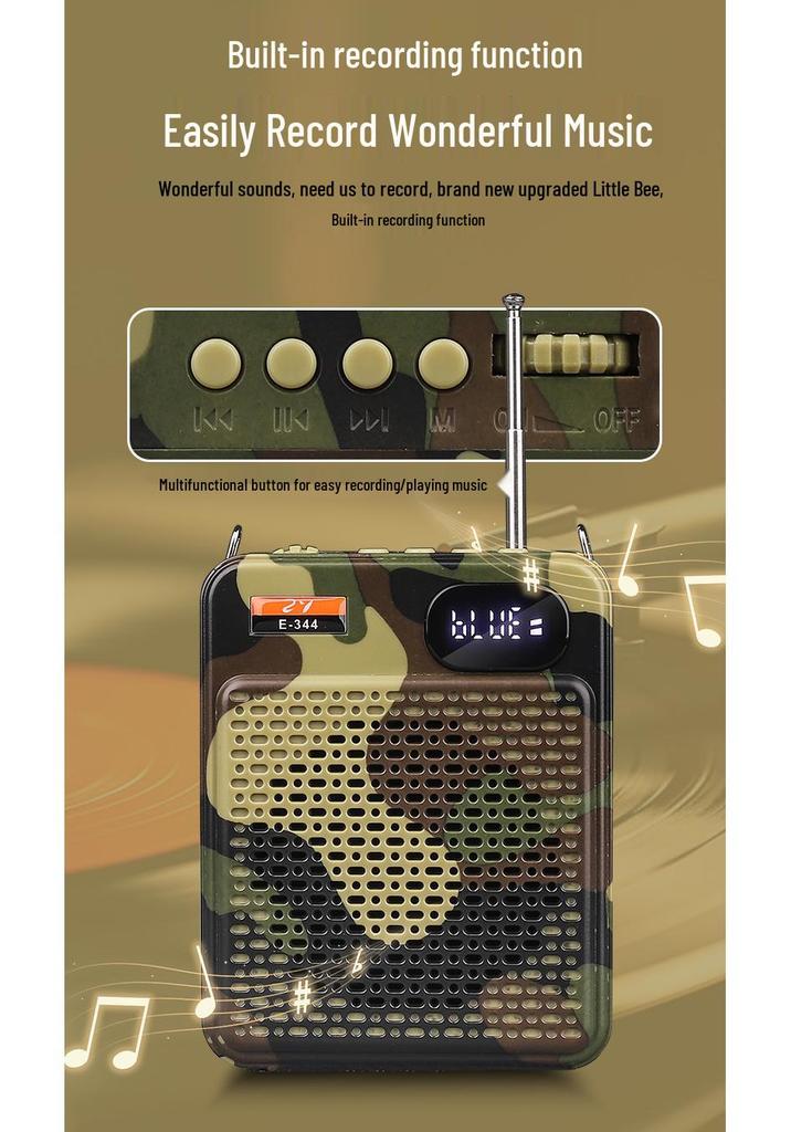 Camouflage Wireless Megaphone for Outdoor and Teaching with Remote Playback