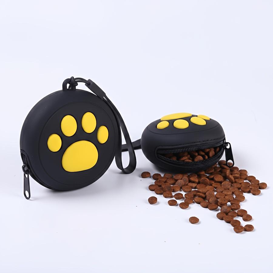 Paw Print Pet Training Treat Pouch Portable Round Bag Lightweight Durable Easy Clean For Puppy Outdoor Walking Daily Feeding Use