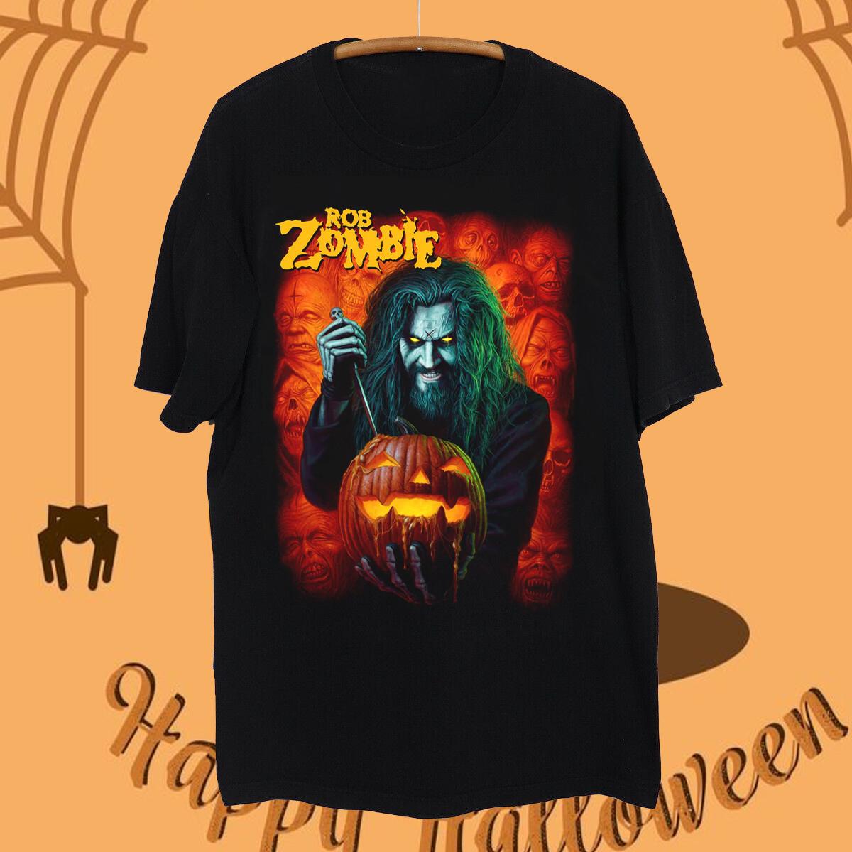 NEW Happy Halloween ROB ZOMBIE Trick or Treat Black All Size Shirt XXXL