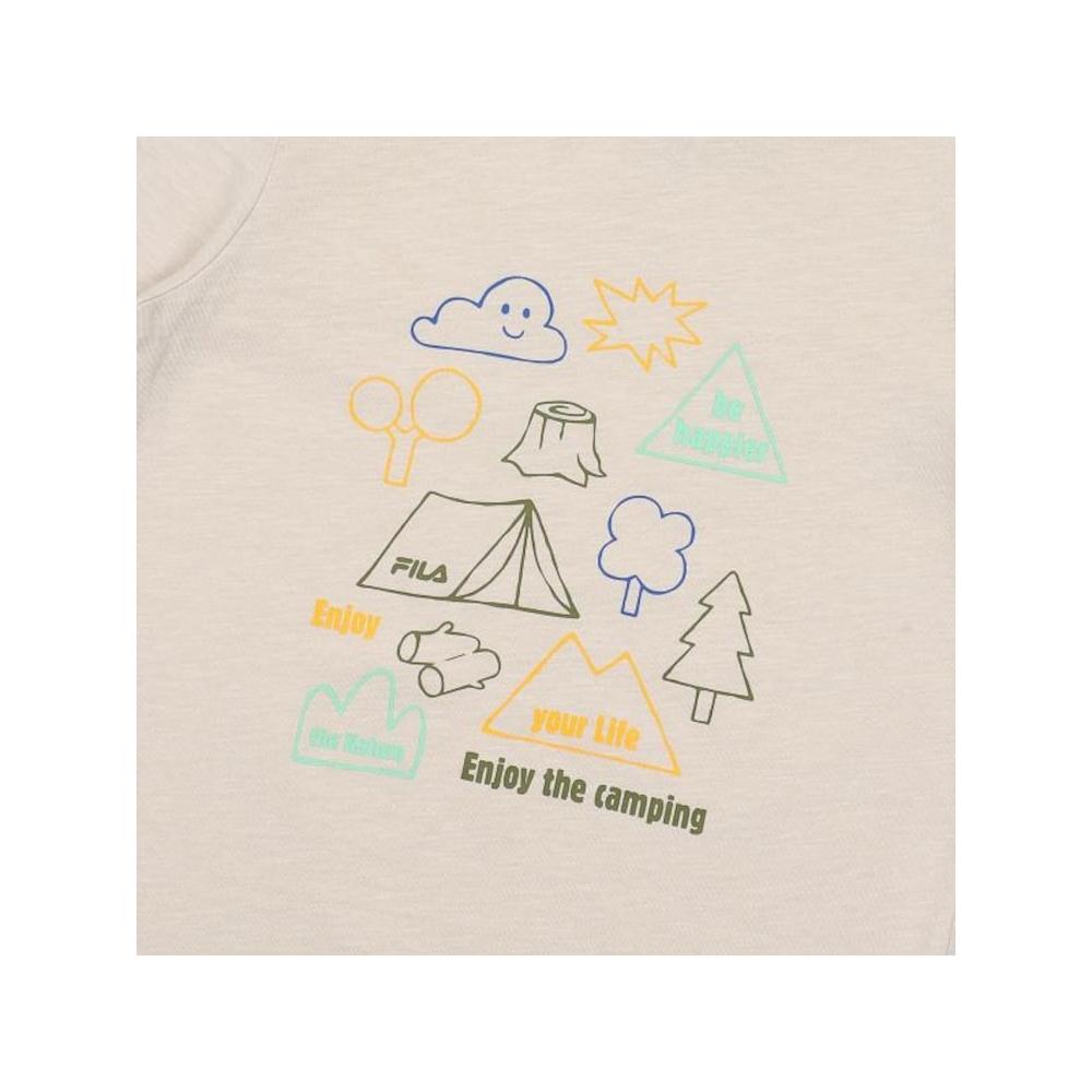 [fila Kids] Camping Graphic Emoji T shirT  Fk2rsf2204x Sad  q0zFk2rsf2204xSad