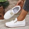 [166-23m White Casual Shoes] White Fashionable Low-Top 166-23m Women's Casual Shoes | Breathable Lining, Durable TPR Sole