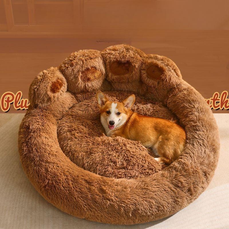

Милая собачья кровать с когтями медведя, диван для домашних животных, удобная кровать для домашних животных, подходит для средних размеров, мягкая, пушистая, теплая, универсальная, для собак на все времена года 50cm