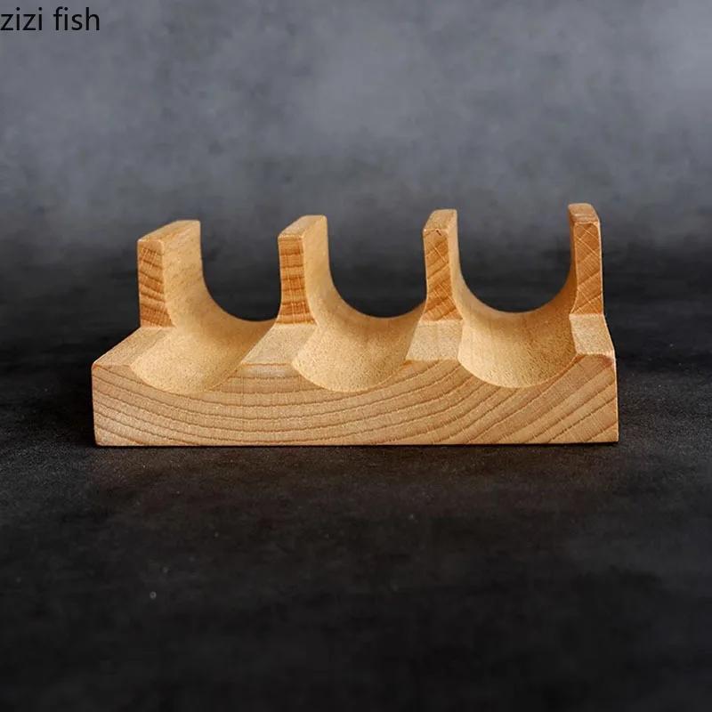 Creative Wooden Sushi Display Plate Rectangular Molecule Cuisine Display Rack Restaurant Food Specialty Display Tableware