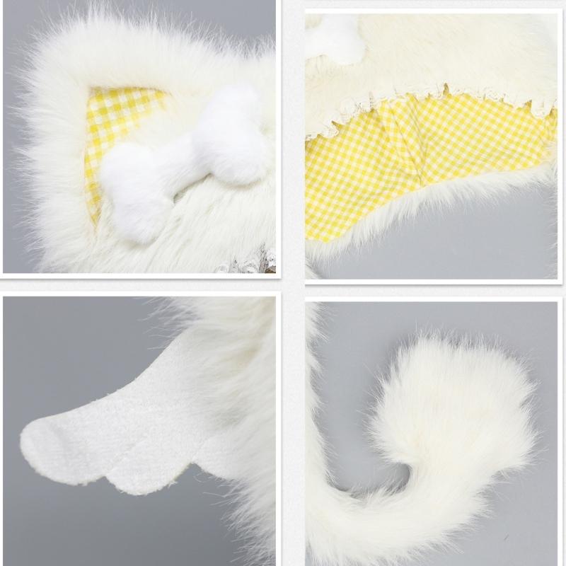 Furry Cartoon Head Cover with Ear for Outdoor Sports Furry Hat Kitten Oversized Headgear Hat for Winter