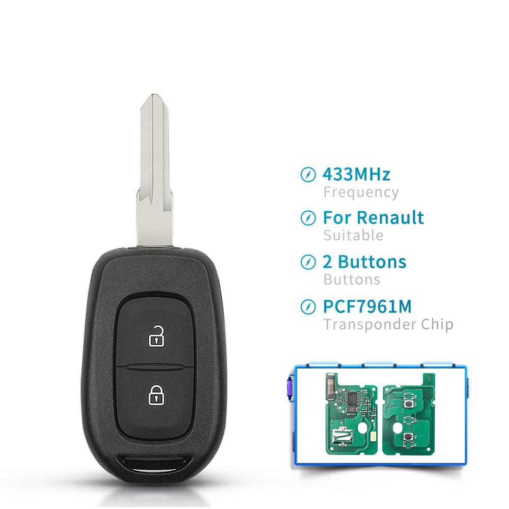 KEYYOU 2/3 Buttons Remote Key 434MHZ With 4A PCF7961M Chip For Renault Sandero Dacia Logan 2 Stepway Clio4 Duster 2016