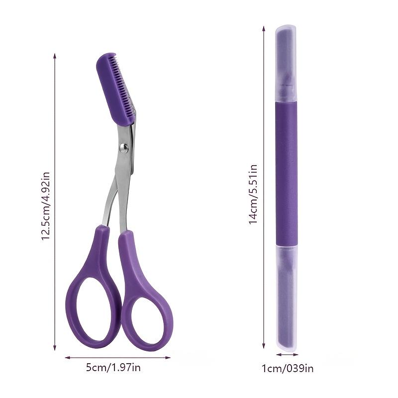 Xiaomi Dual-Ended Purple Eyebrow Trimmer Built-in Comb Purple Eyebrow Scissors Stainless Steel Precision Tool for Perfect Eyebrow