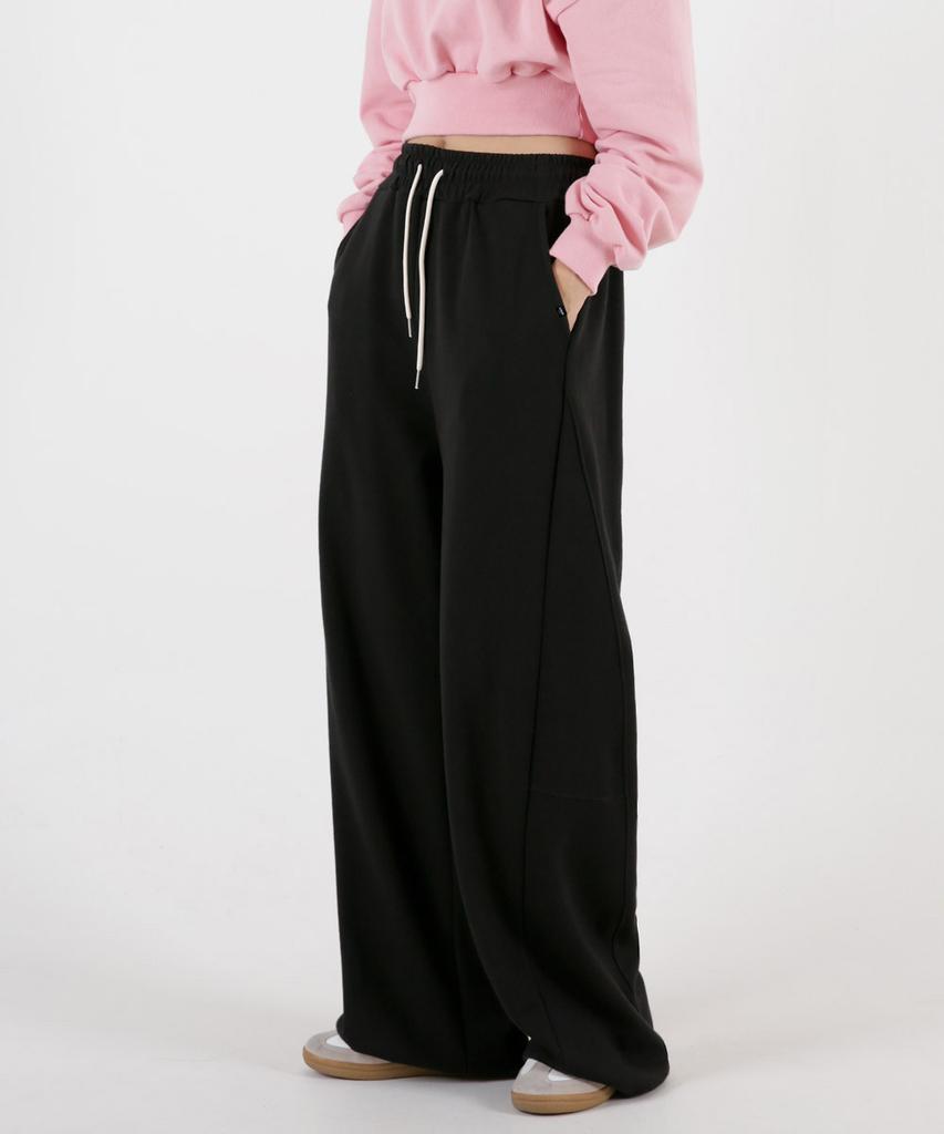 UMM Women'S Curved Cut Hem Drawstring Wide Training Pants