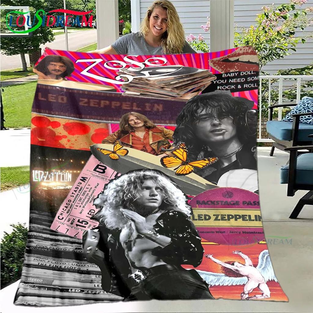 Pop Singer L-Led-Zeppelin Blanket,Flannel Throw Blanket for Home Bedroom Bed Sofa Picnic Office Hiking Leisure Nap Birthday Gift