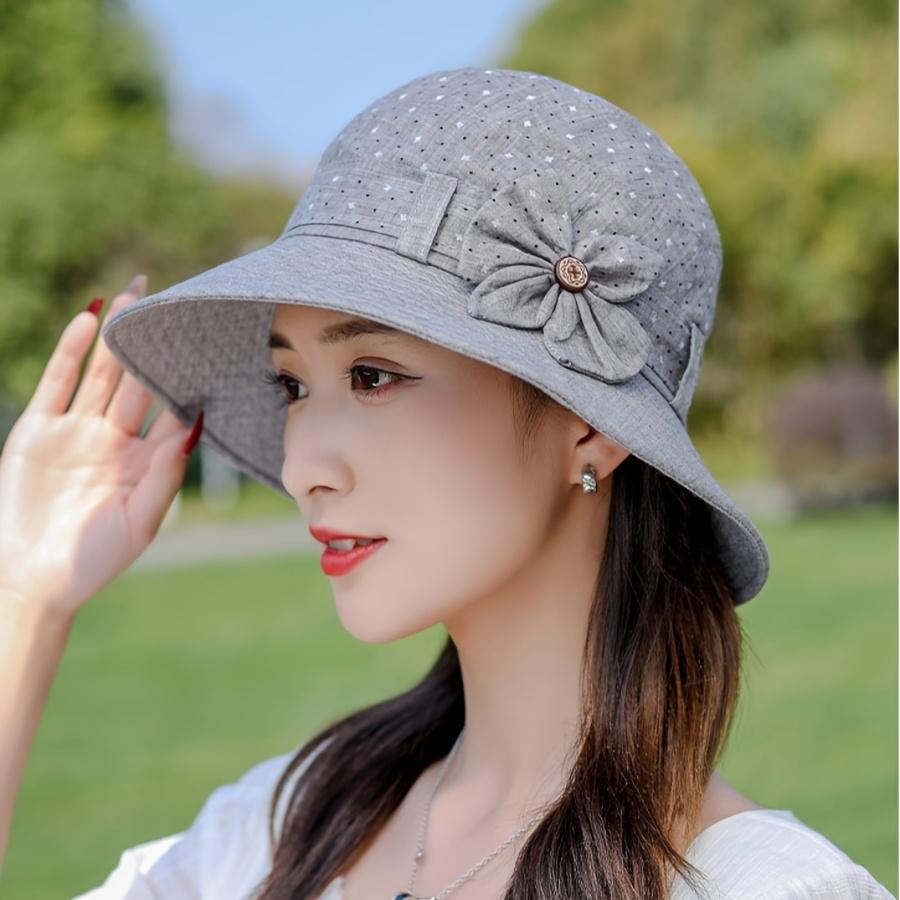 Spring and Summer Country Style Elderly Hat, Women's Sunshade Hat, Mom Sun Hat Top Hat, Grandma Face Bucket Hat, Outdoor Casual Fashionable Cap,