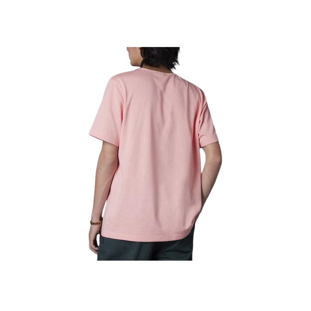 Adidas Originals SS22 Trefoil Ribbed Crew-Neck Short Sleeve T-shirt With Clover Print Men Tops Pink IB3433