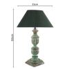 Drewniana Lampa Stołowa do Salonu Sypialni Nocna Rustykalna Algi Francuska 50 cm z Abażurem W zestawie Żarówka Drewniana Lampka Nocna do Wystroju Domu