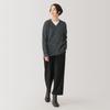 MUJI Women's Yak Blend V-Neck Sweater, BA1P9A4A, Charcoal Gray, Size M