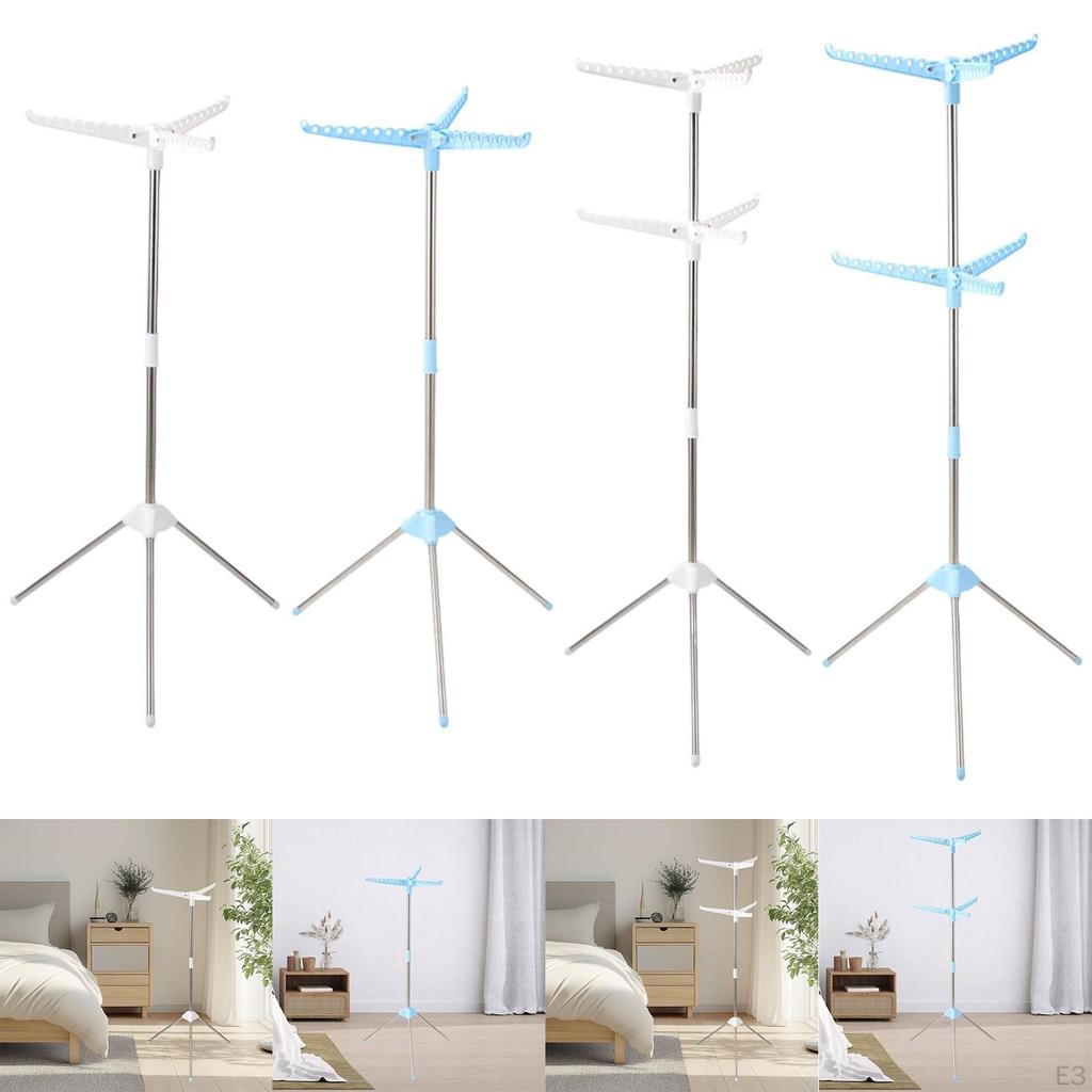 Tripod Clothes Drying Rack Foldable Laundry Portable Towel Rack, Garment Storage Hanger