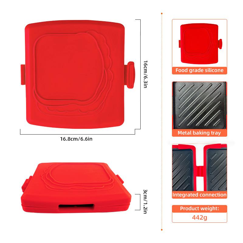 Microwave Toastie Sandwich Maker Food Grade Silicone with Butter Knife Dishwasher Safe Fast Cooking Kitchen Tools for Home
