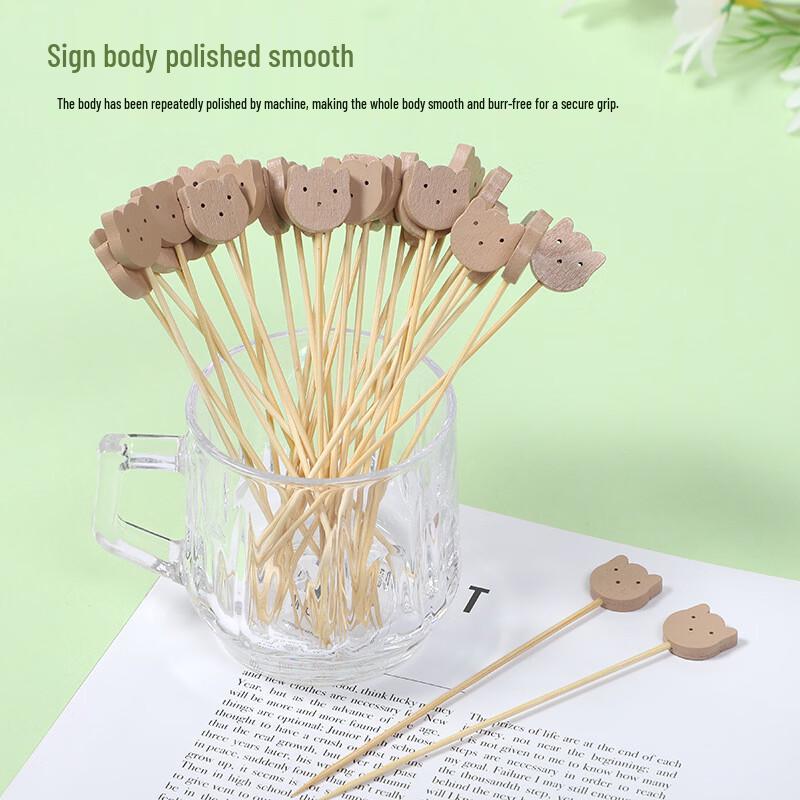 Deou Star Light Cute Bear Face Wooden Fruit Skewers