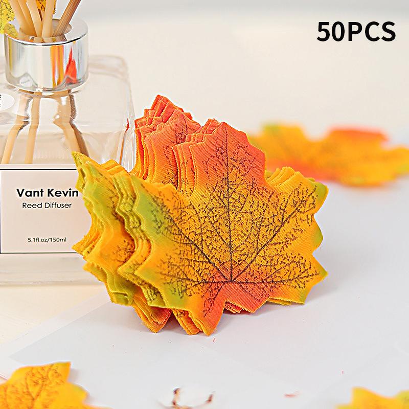 Artificial Maple Leaves Silk Fake Autum Leaves Party Thanksgiving Halloween Festival Autumn Home Decor Wedding Photography Props