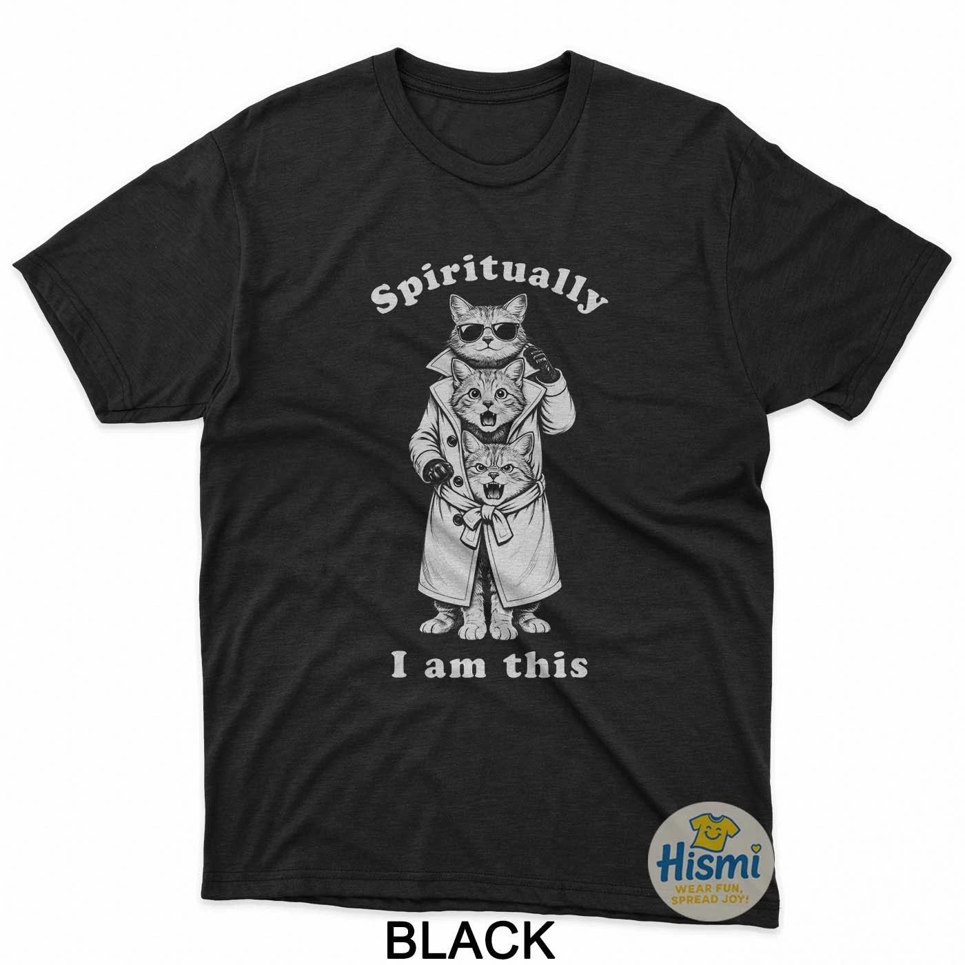 

Funny Cats In Trench Coat Chaotic Feral Relatable Meme Cute T-Shirt 3XL