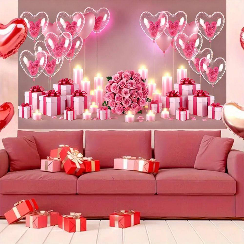 Rose Valentine's Day Photography Backdrop Gift Happy Valentine's Day Banner  Photo Studio