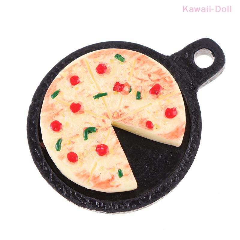 1 Set Dollhouse Miniature Fruit Pizza Plate Bakeware Kitchen Resin Set Kids Gift