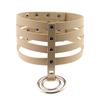 Four Row Rivet PU Leather Choker, Harajuku Punk Circular Ring Street Bar Necklace