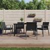 Vidaxl 5-Cz. Gartenmöbel-Set mit Kissen, Polyrattan und Stahl