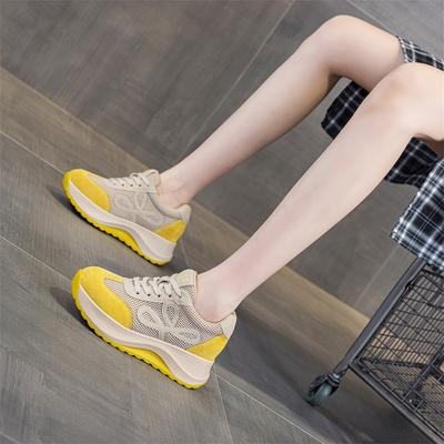 Platform-soled Sports Forrest Gump Shoes Women's 2025 Autumn New German Training Shoes Ankola Red Leather Color Matching Casual Dad Shoes