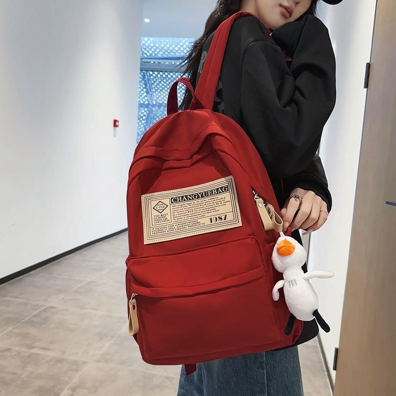 Зимний новый однотонный студенческий рюкзак большой вместимости, уличная мода, обновленный уличный рюкзак с двойным плечевым ремнем