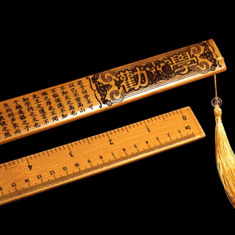 Natural Wooden Teacher Ruler For School Use Accurate Grading Scale Crafted From Sustainable Bamboo Material