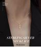 Banyan Tree S925 Silver Geometric Paperclip Necklace with Sparkling Diamond