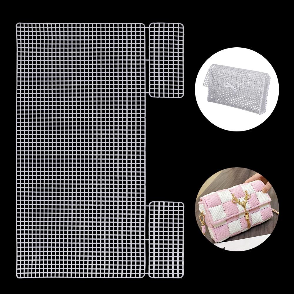 5pcs White Blank Grid Mat, Plastic Board Sheets, Ideal for DIY Weaving Yarn Bags or Handmade Embroidery or Crochet Art Projects