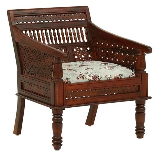 Antique Sheesham Solid Wood Single Seater Sofa Set 1 Single Seater