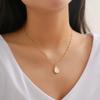 Temperament Imitation Pearl Star-shaped Fringed Necklace, Simple Pastoral Water Drop-shaped Pendant Necklace for Women