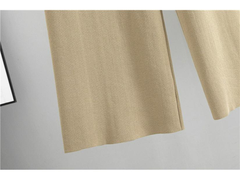 European Style Women's Autumn/Winter Knit Cardigan & Wide-Leg Pants Set